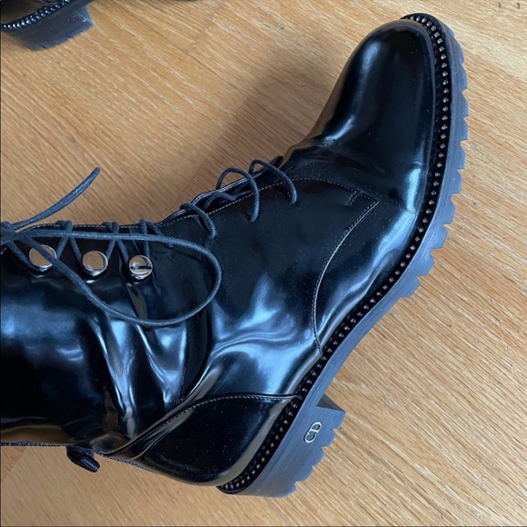 Christian Dior Crystal Embellished Patent Leather Combat boots - Picture 6 of 6